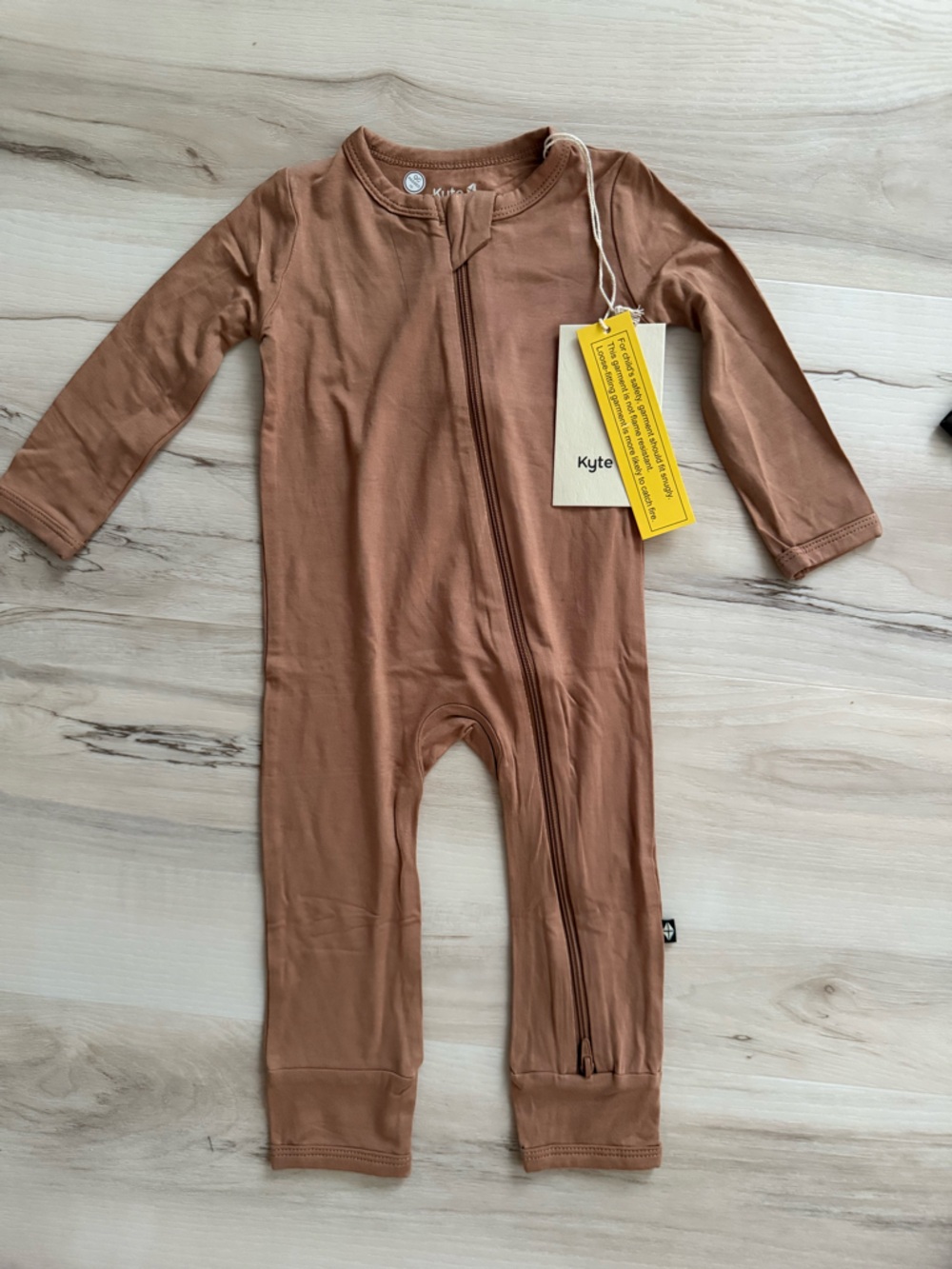 Kyte BABY Mauve-Tan Zip Front Baby Romper